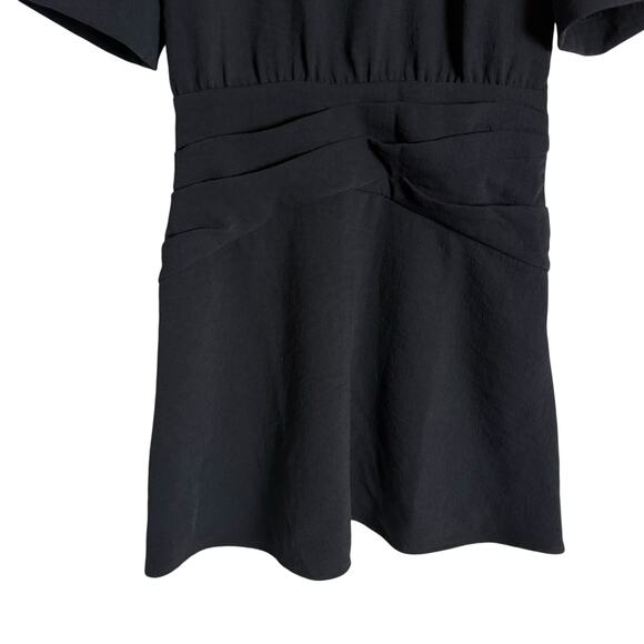 Ba&sh Oleane Short Sleeve Black A-Line Pleated Mini Dress Size 4 - Picture 12 of 16